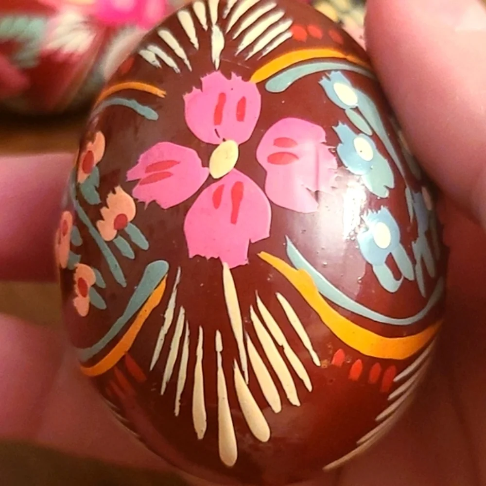 5 Handpainted Polish Wooden Easter Eggs
